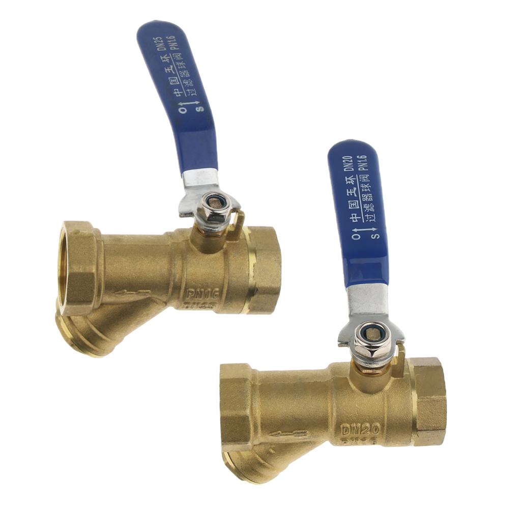 3/4" Brass Ball Valve Shut Off Female Thread with Filter Strainer DN20