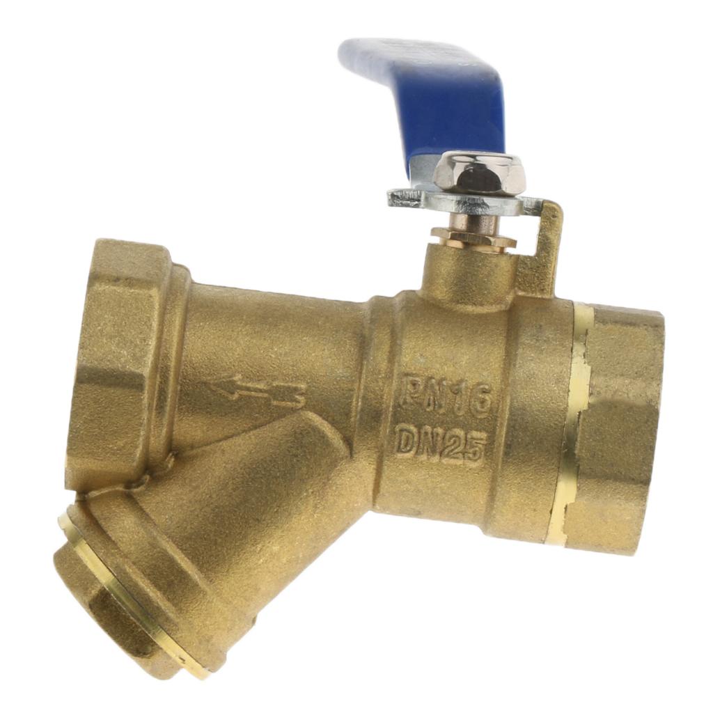 1" Brass Ball Valve Shut Off Female Thread with Filter Strainer DN25