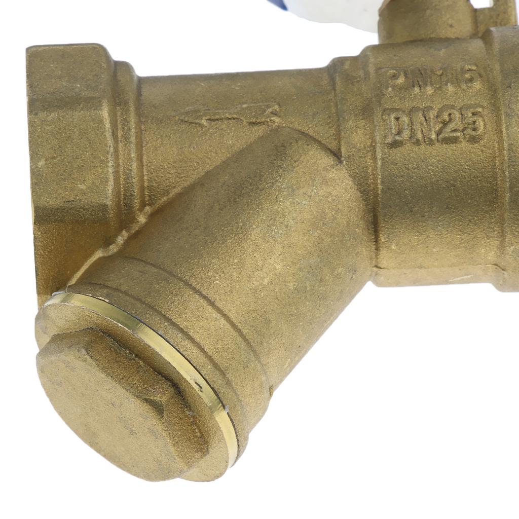 1" Brass Ball Valve Shut Off Female Thread with Filter Strainer DN25