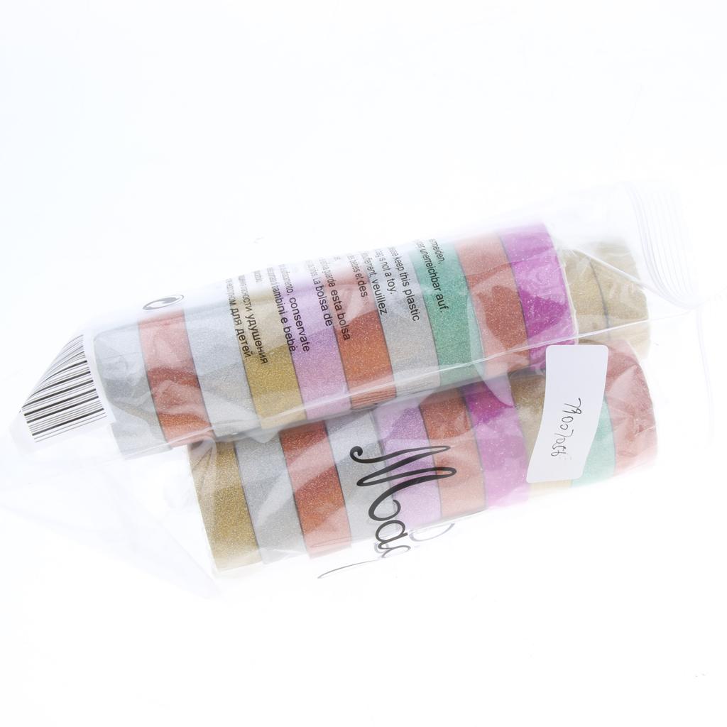 Glitter Tape Shiny Colored Masking Tape Sticky Adhesive DIY Tape Pure Color