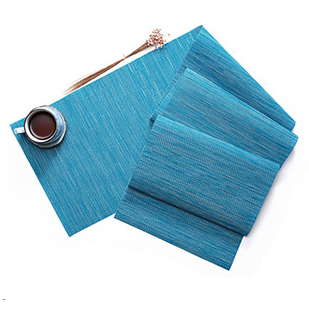 Rectangle Placemat Pad Table Coaster Bowl Mat Heat Resistant Blue