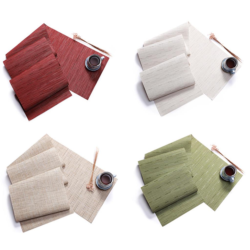 Rectangle Placemat Pad Table Coaster Bowl Mat Heat Resistant Red