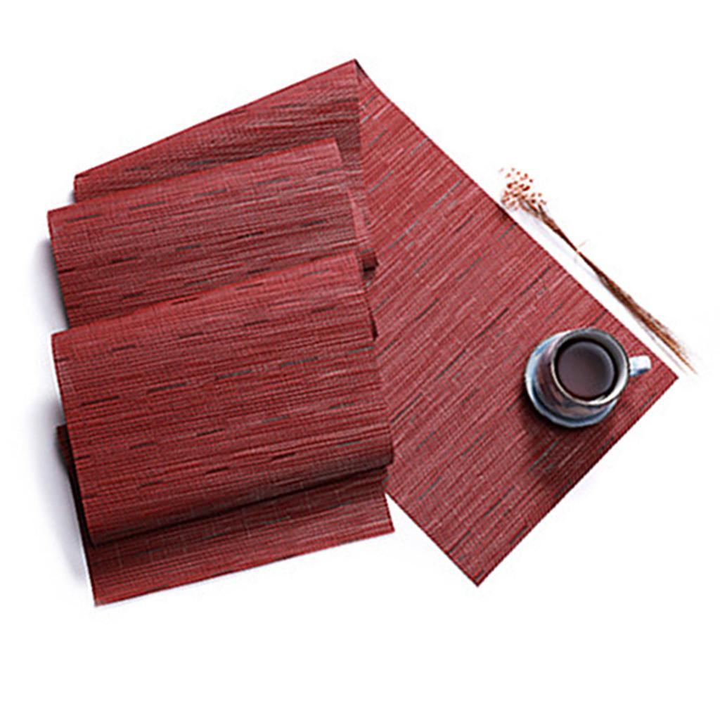 Rectangle Placemat Pad Table Coaster Bowl Mat Heat Resistant Red