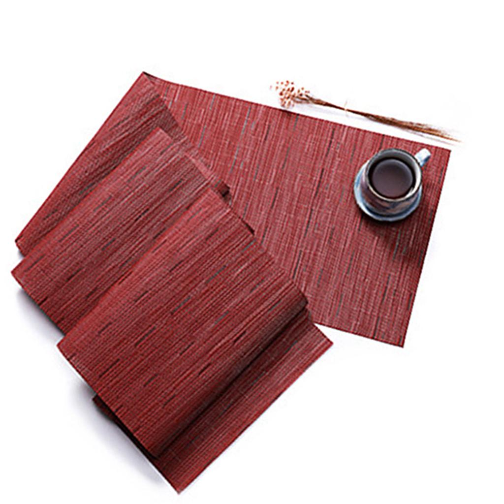 Rectangle Placemat Pad Table Coaster Bowl Mat Heat Resistant Red