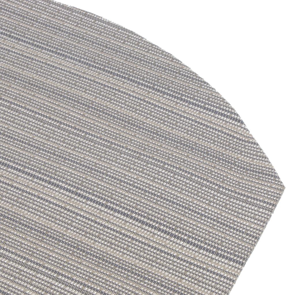 Semi-Circle Placemat Pad Table Coaster Bowl Mat Heat Resistant Grey Stripe