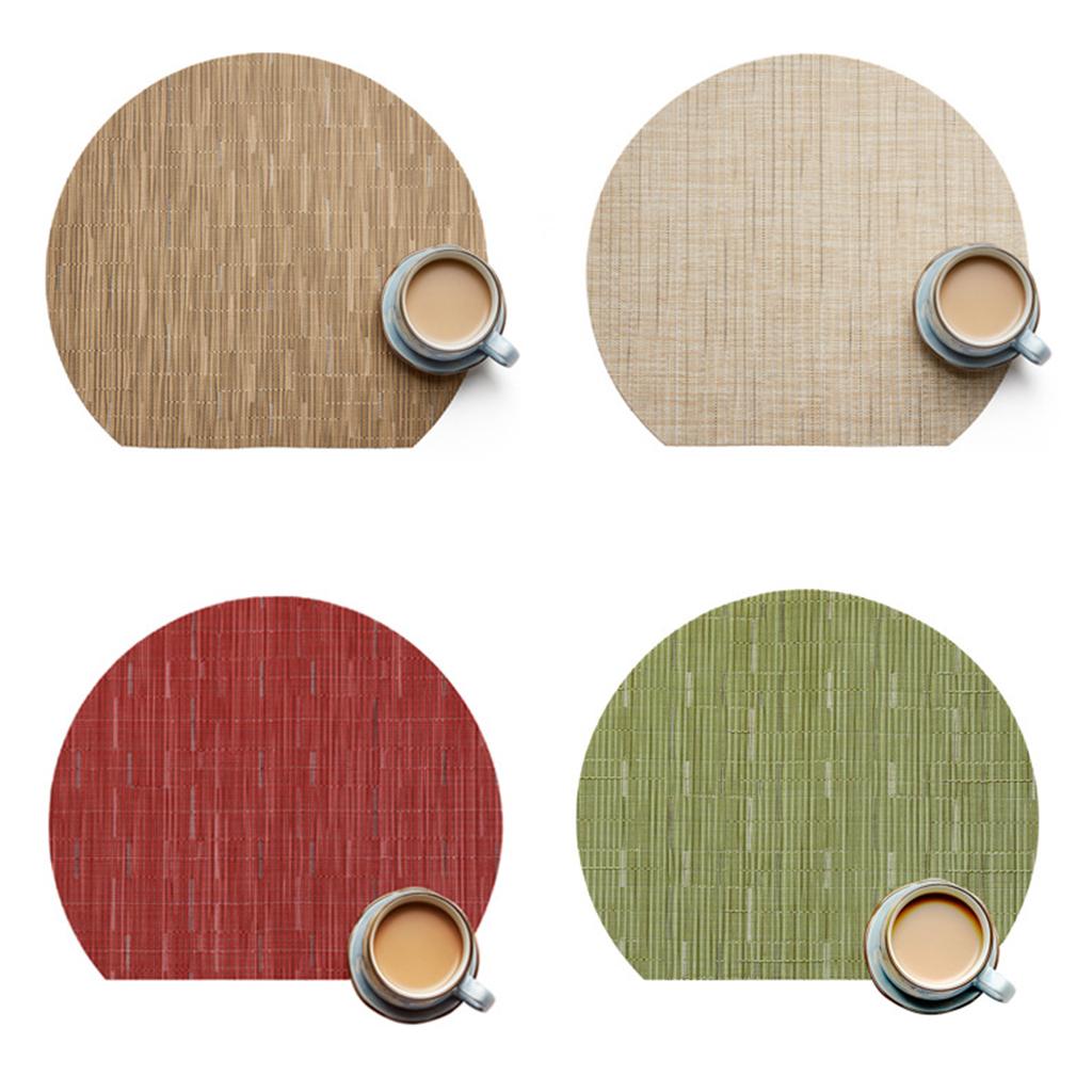 Semi-Circle Placemat Pad Table Coaster Bowl Mat Heat Resistant Green