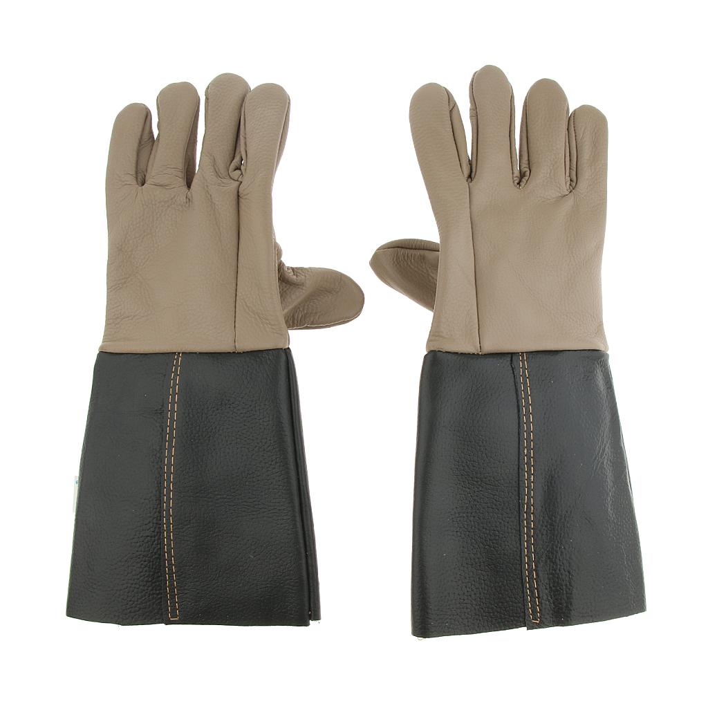 Leather Safety Work Gloves Welding Welder Protective Gloves Length 37cm