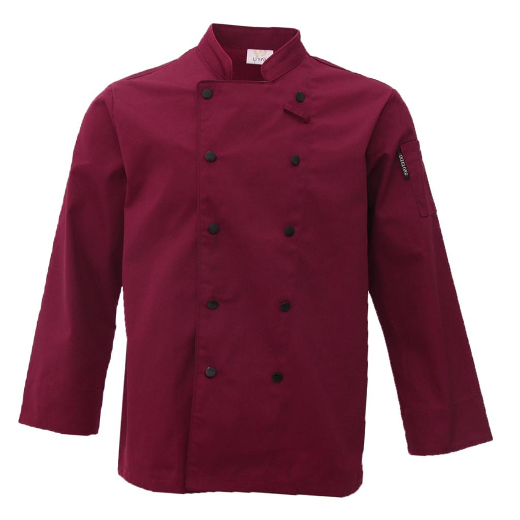 Restaurant Unisex Chef Long Sleeve Coat Jacket Uniform / Cook Clothes L