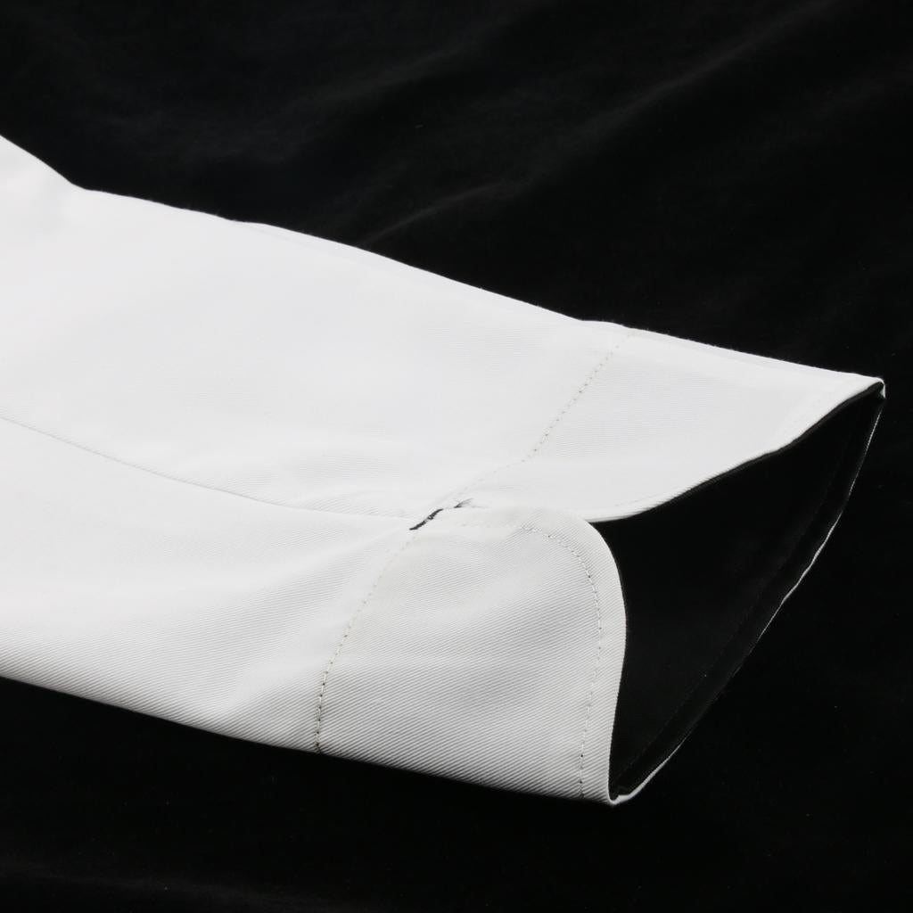 Unisex Chef's-Uniform Long Sleeve Double-Breasted Men Women Chef Coat White XXXL