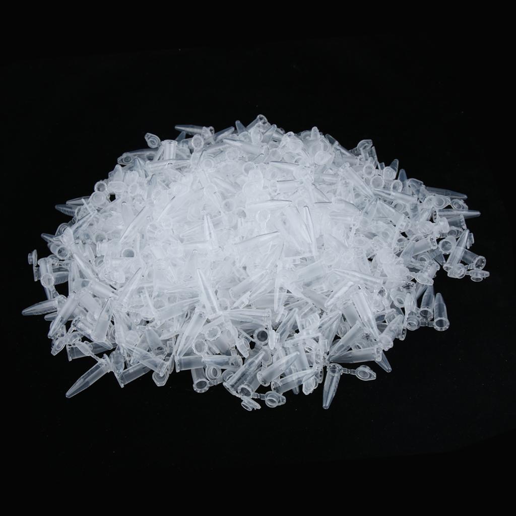 1000 Pieces 0.5ml Graduated Micro Centrifuge Test Tube Vial with Snap Cap