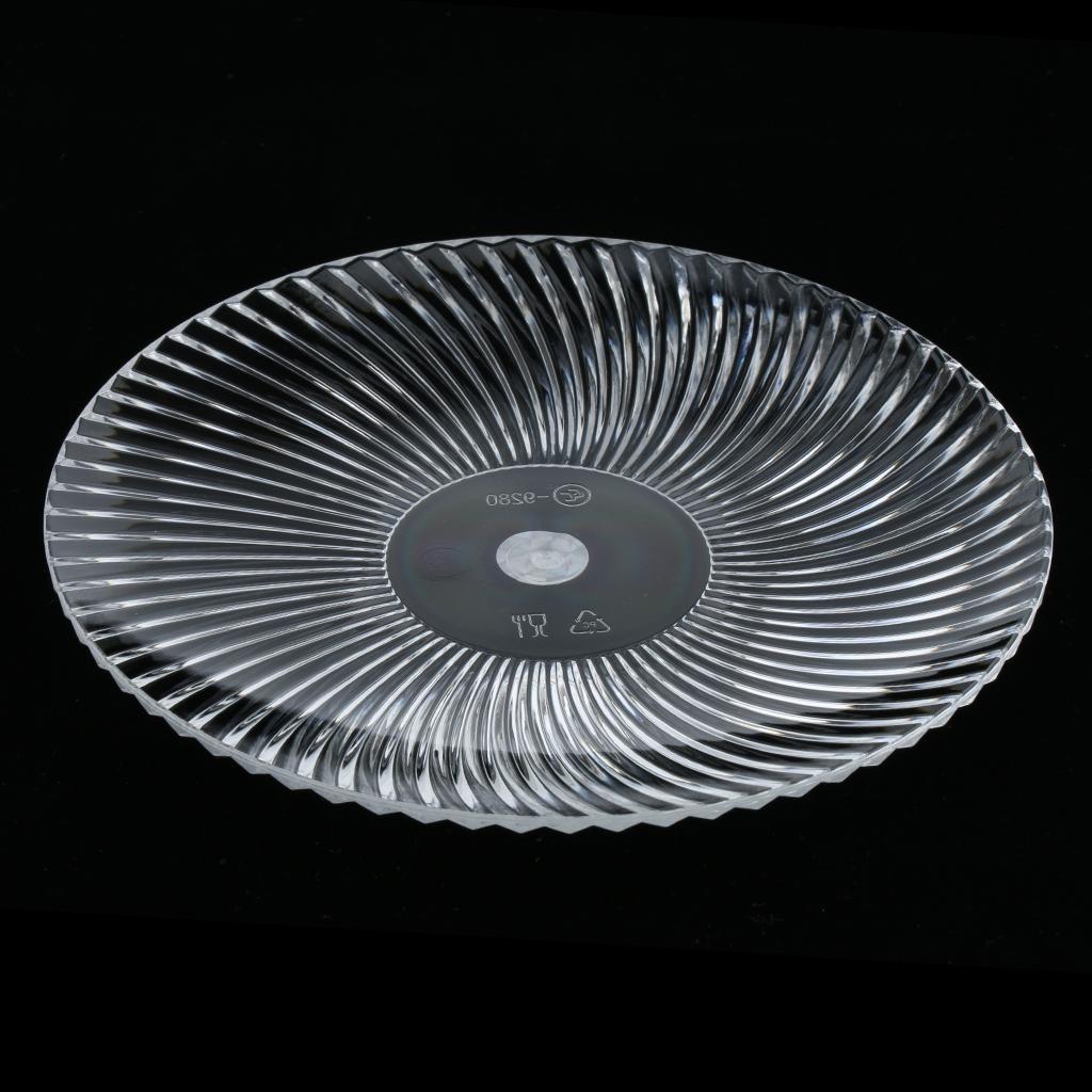 Round Clear Dish Plate Food Serving Tray Flat Acrylic Fruit Platter 15cm