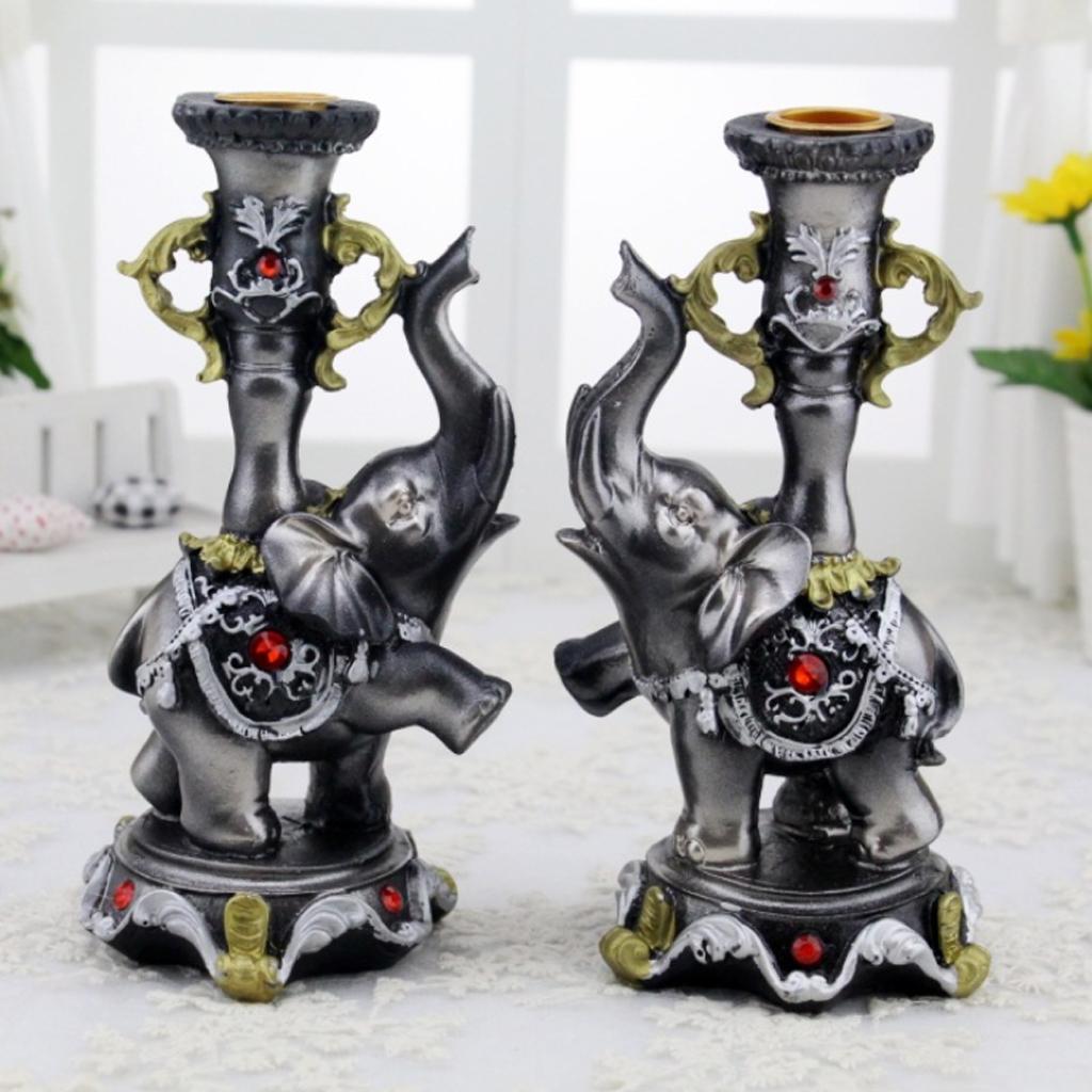 Elephant Taper Candle Holder Votive Candlestick Candelabrum Decoration Favor