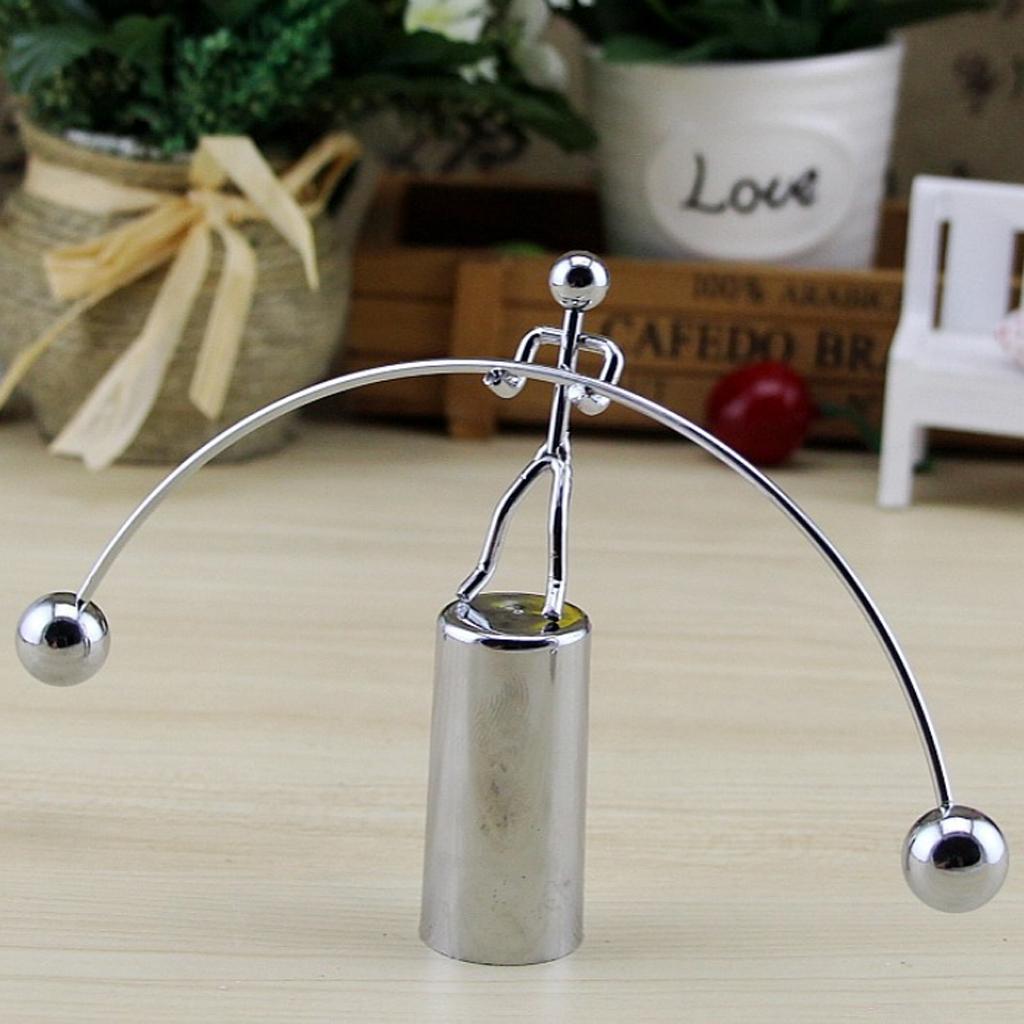 3xFeet Weightlifter Perpetual Motion Balance Toy Metal Figurine Desk Toy