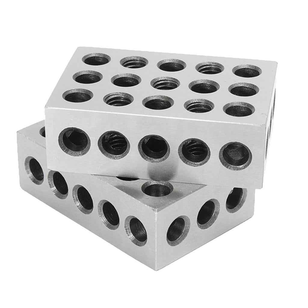Pair 1-2-3 Block Set 0.0002 inch Precision Matched Milling Machinist 23 Holes