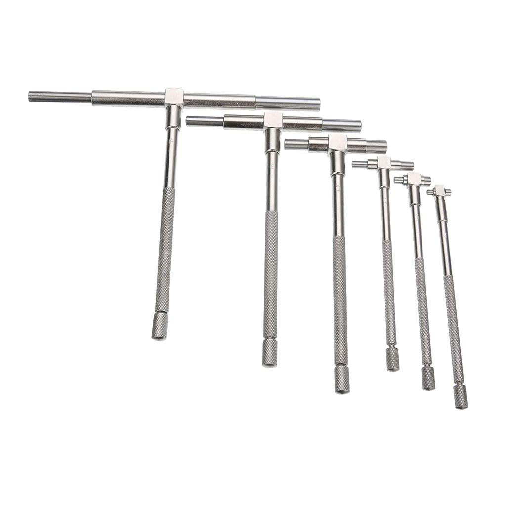 Stainless Steel Telescoping T Bore Gauge Set Hole Precision Gage 5/16 - 6""