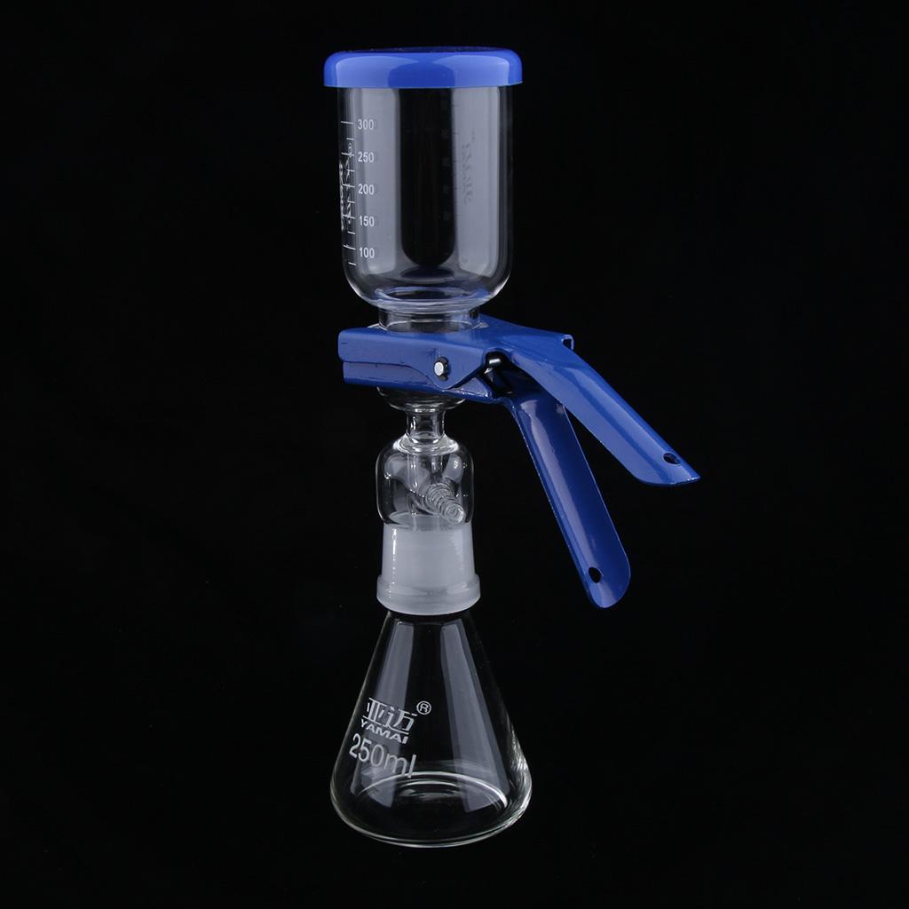 250ml Filtration Apparatus Vacuum Lab Filtering Unit with Funnel and Clamp
