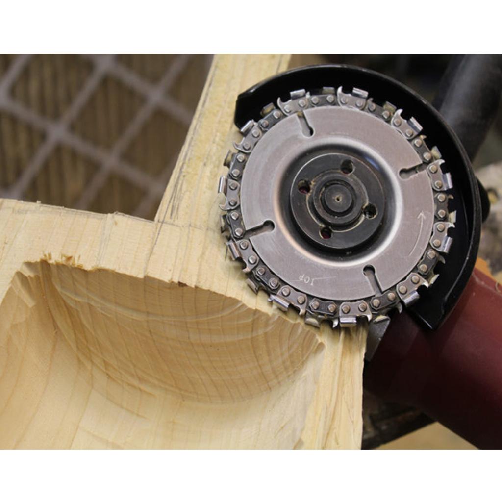4" Angle Grinder Disc and Chain Wood Carving 22 Tooth Fine Cut 5/8" Arbor