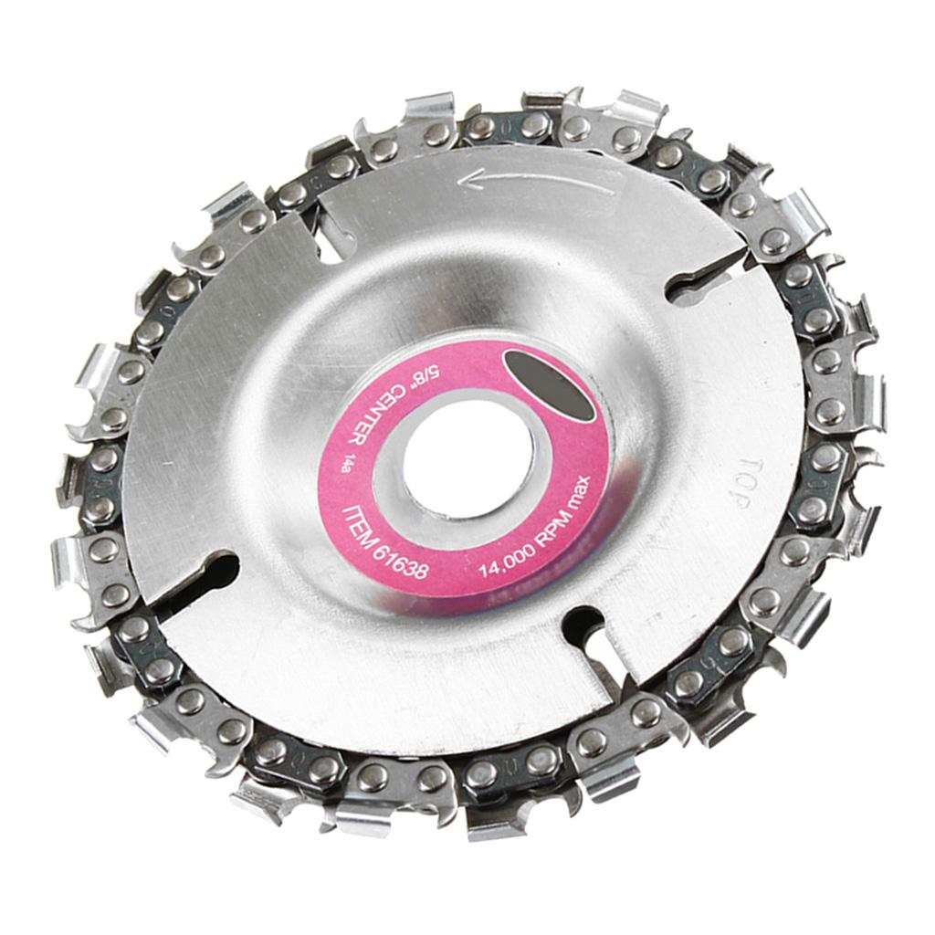 4" Angle Grinder Disc and Chain Wood Carving 22 Tooth Fine Cut 5/8" Arbor