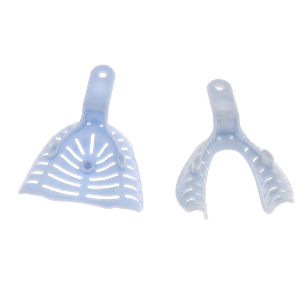 6PCS Plastic-Steel Dental Impression Trays Denture Model Materials