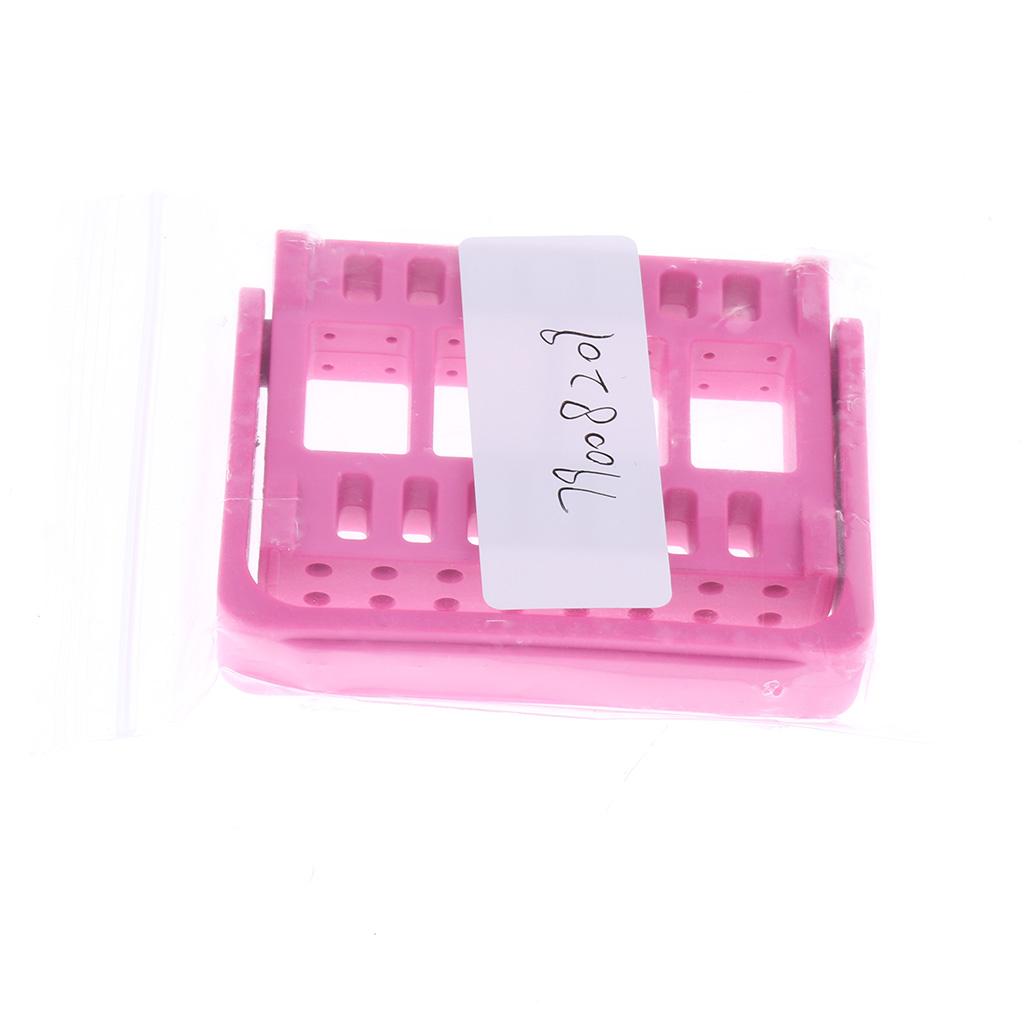 Dental Autoclave 16 Holes Endo Files Holder Stand Disinfection Box Rose Red