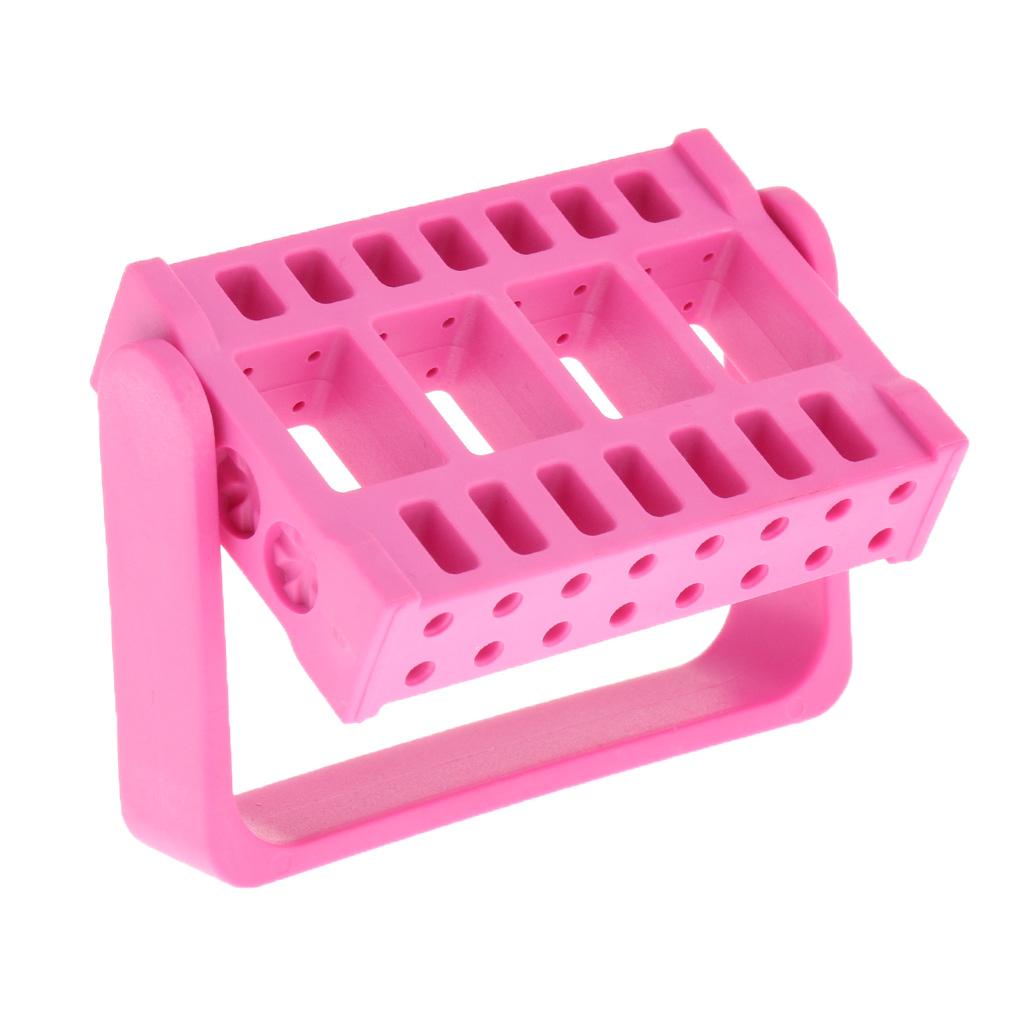 Dental Autoclave 16 Holes Endo Files Holder Stand Disinfection Box Rose Red