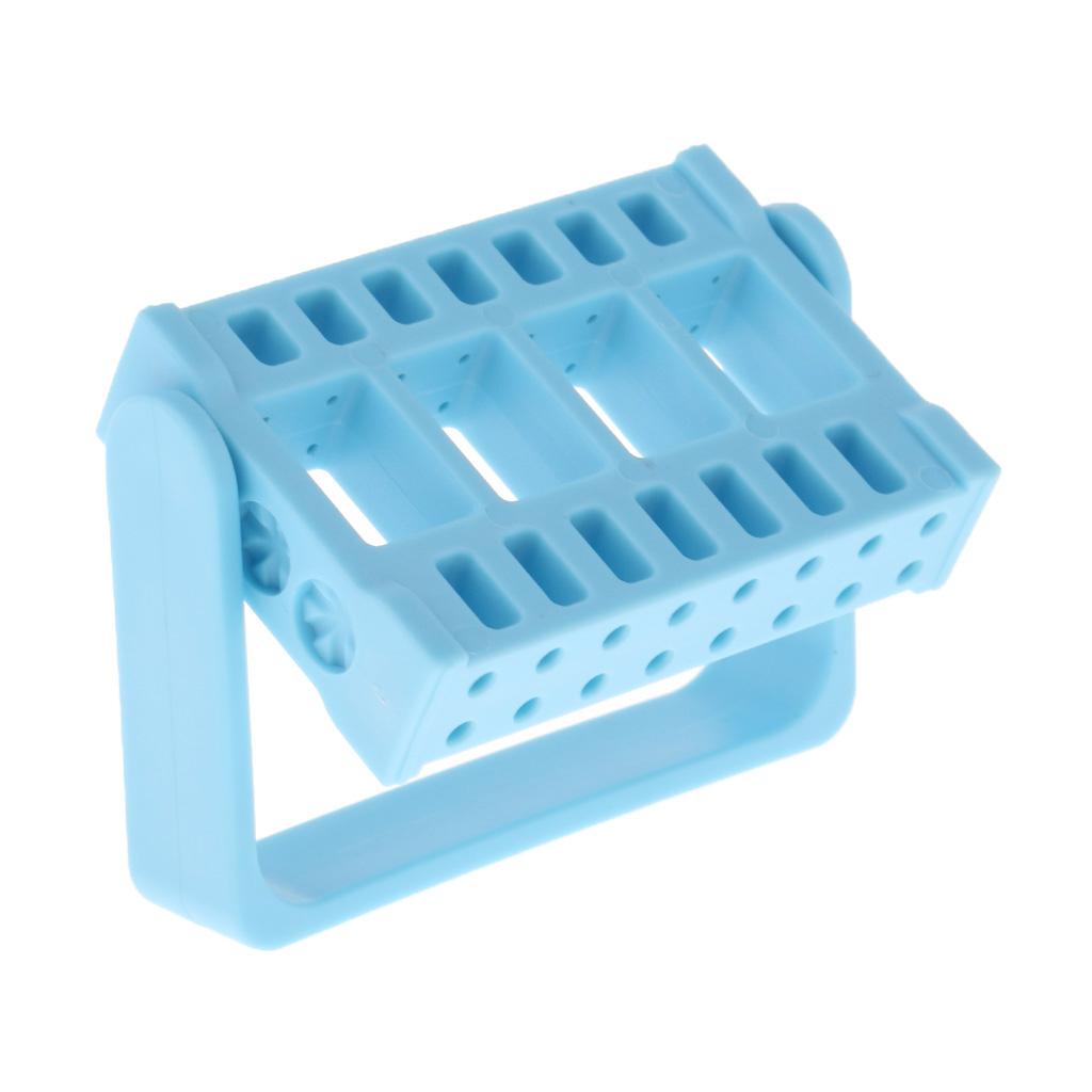 Dental Autoclave 16 Holes Endo Files Holder Stand Disinfection Box Light Blue