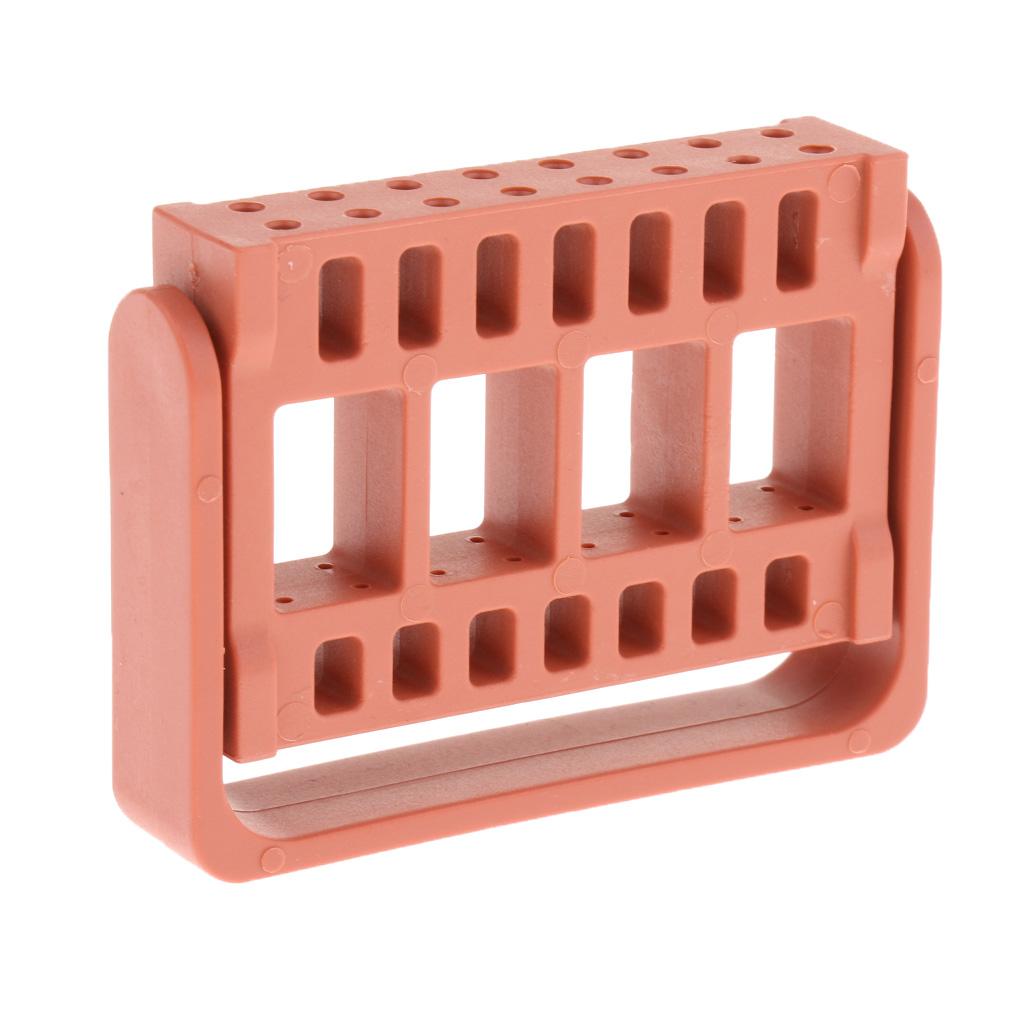 Dental Autoclave 16 Holes Endo Files Holder Stand Disinfection Box Orange