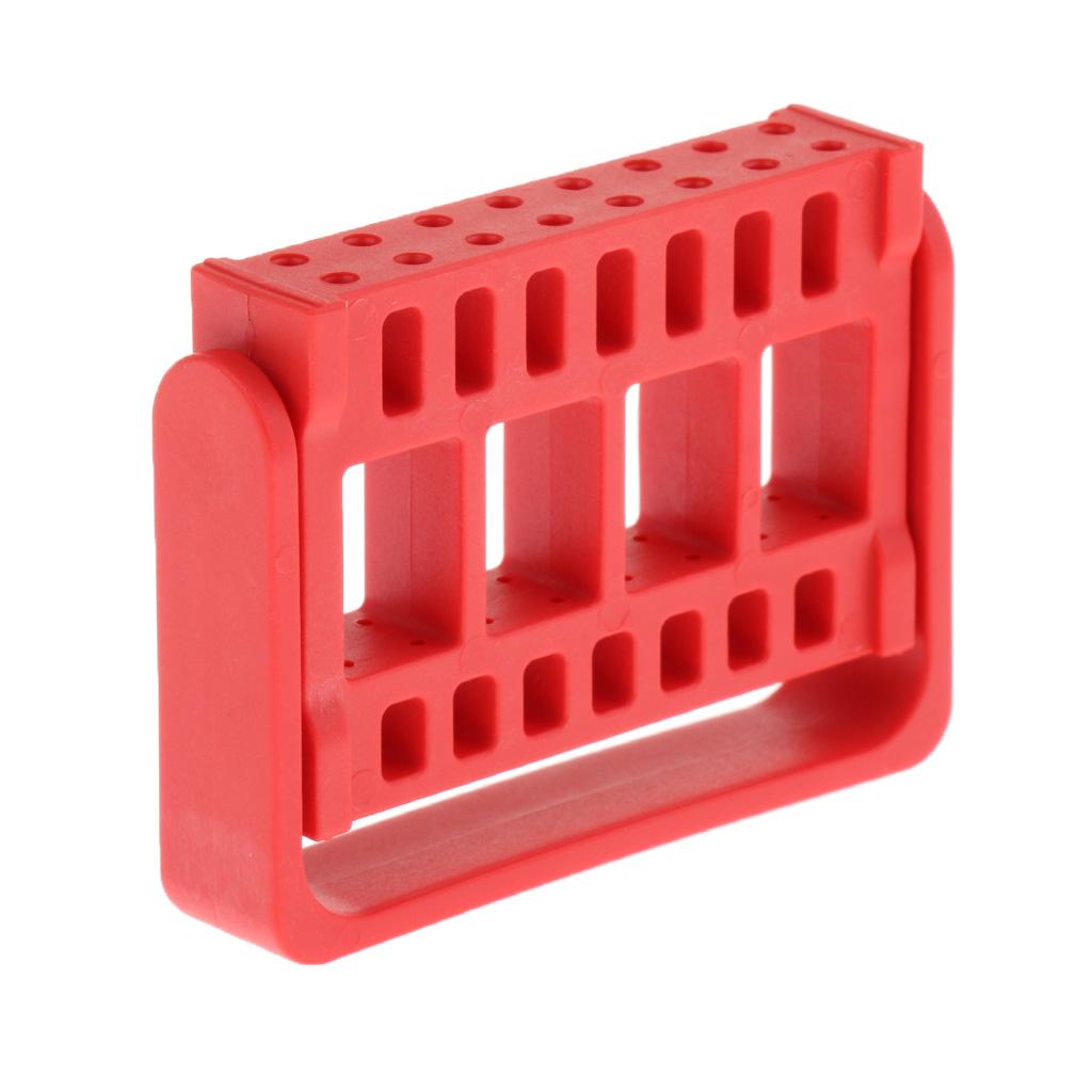 Dental Autoclave 16 Holes Endo Files Holder Stand Disinfection Box Red