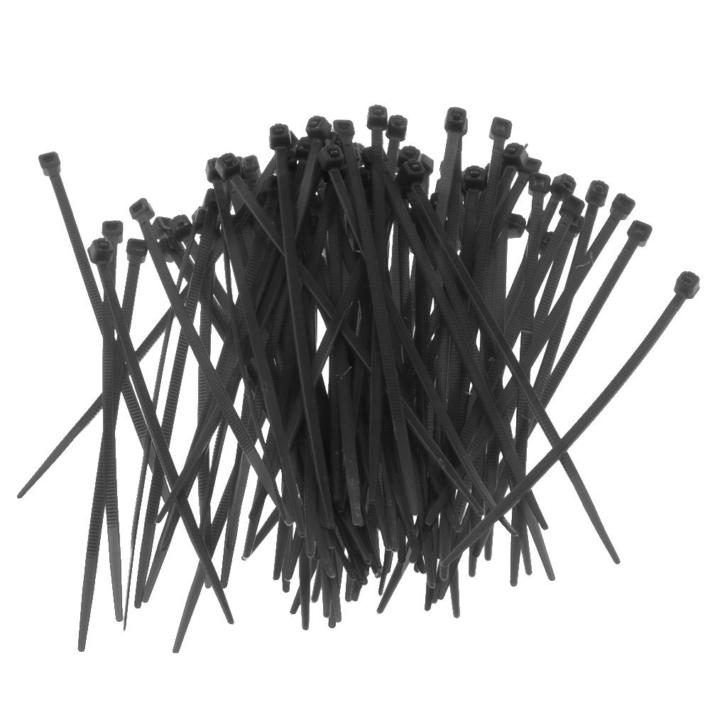100 Pieces Nylon Self Locking Cable Zip Ties Wrap Cord Wire Strap Black