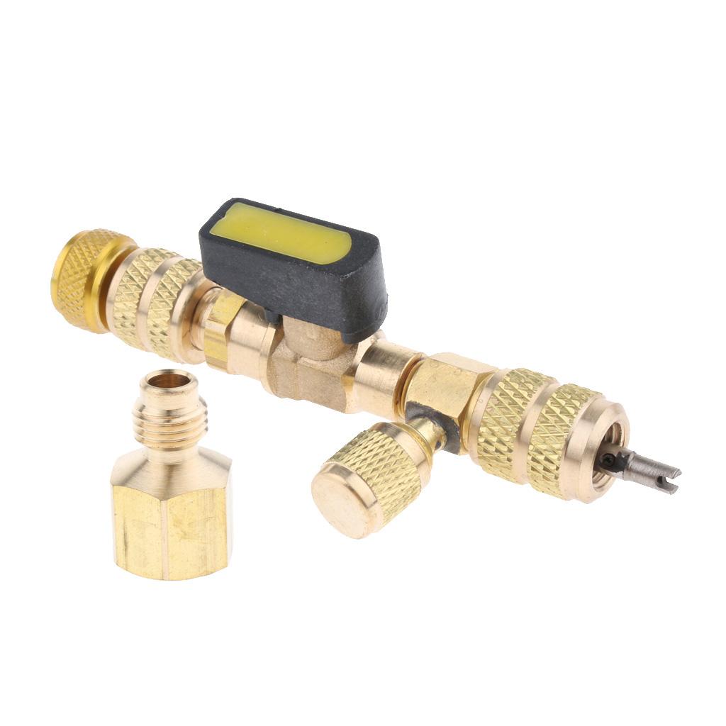 Valve Core Remover with Dual Size SAE 1/4&5/16 Port HVAC Installer Tool Set