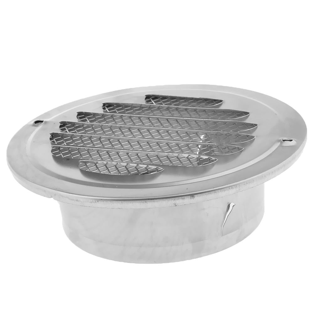 2x Stainless Steel Wall Ceiling Round Air Vent Grille Cover Ventilation Ducting 120mm