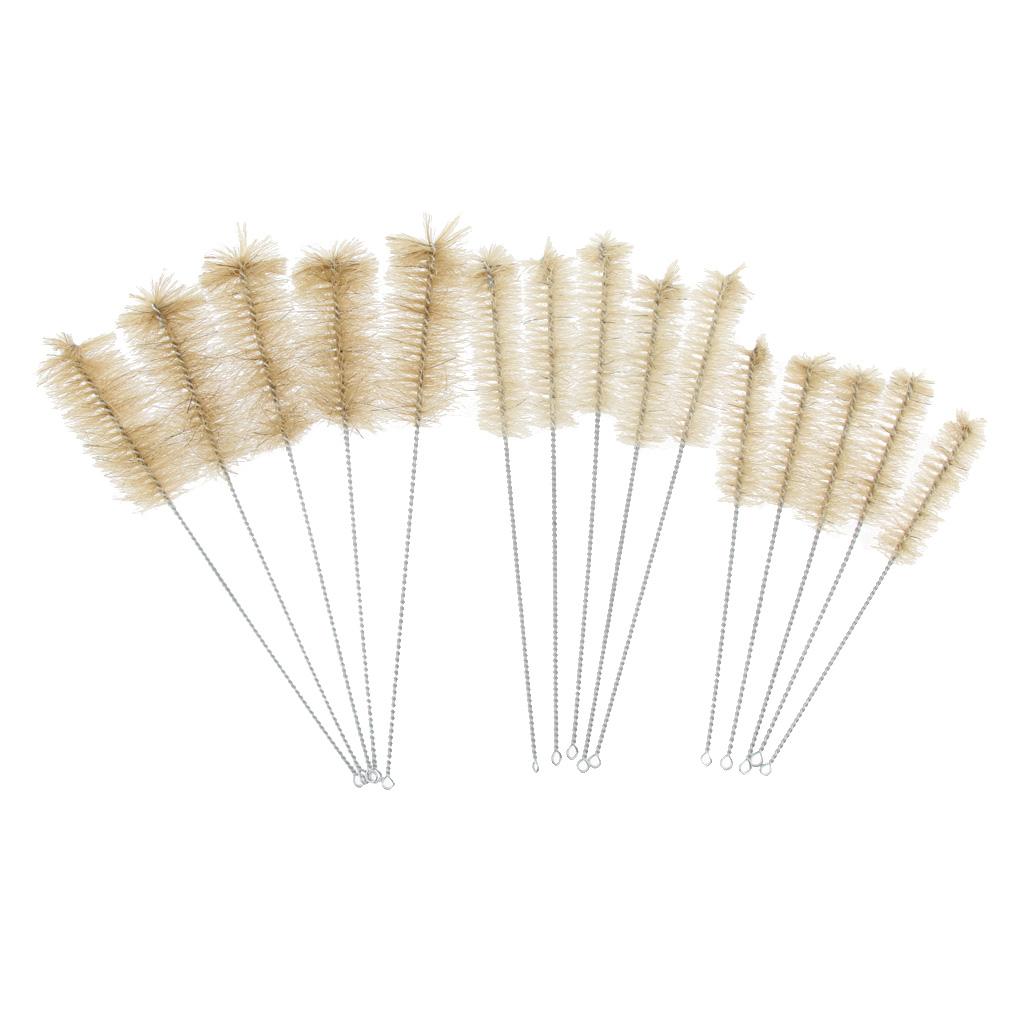 Set of 15 Pieces Test Tube Brushes Brush Cleaning Tool 3 Sizes S/M/L