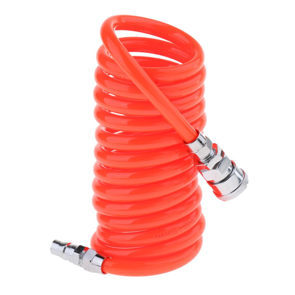 Retractable PU Recoil Air Hose Spring Tube Compressor 3Meter with Joint