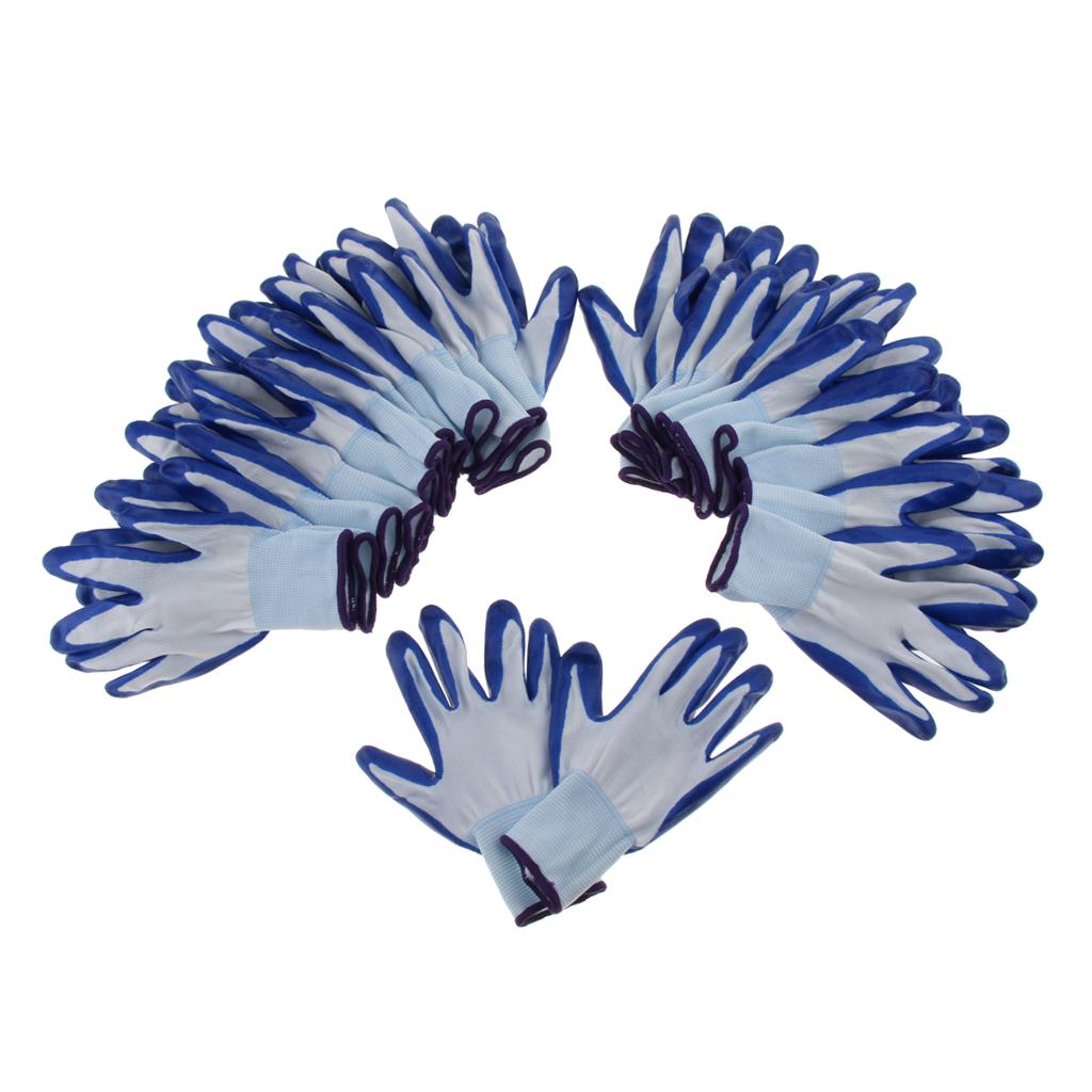 12Pairs Palm Coating Natural Rubber Glove Hand Protection 230mm