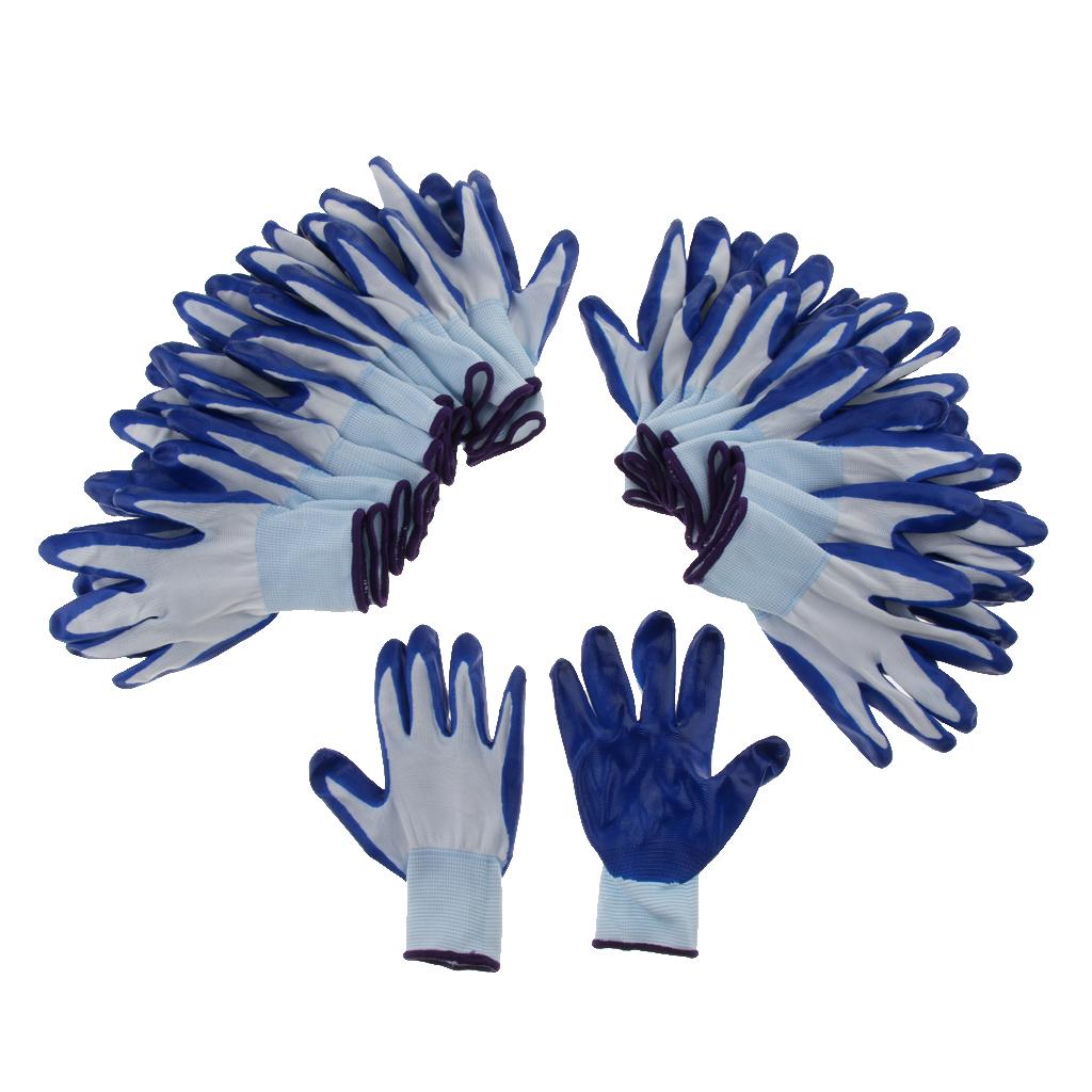 12Pairs Palm Coating Natural Rubber Glove Hand Protection 230mm