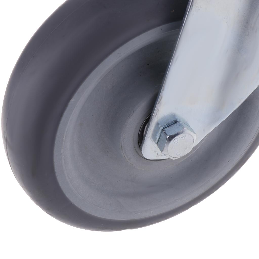 5-Inch Swivel Caster Wheel Rubber Base Top Plate Bearing Trolley Caster