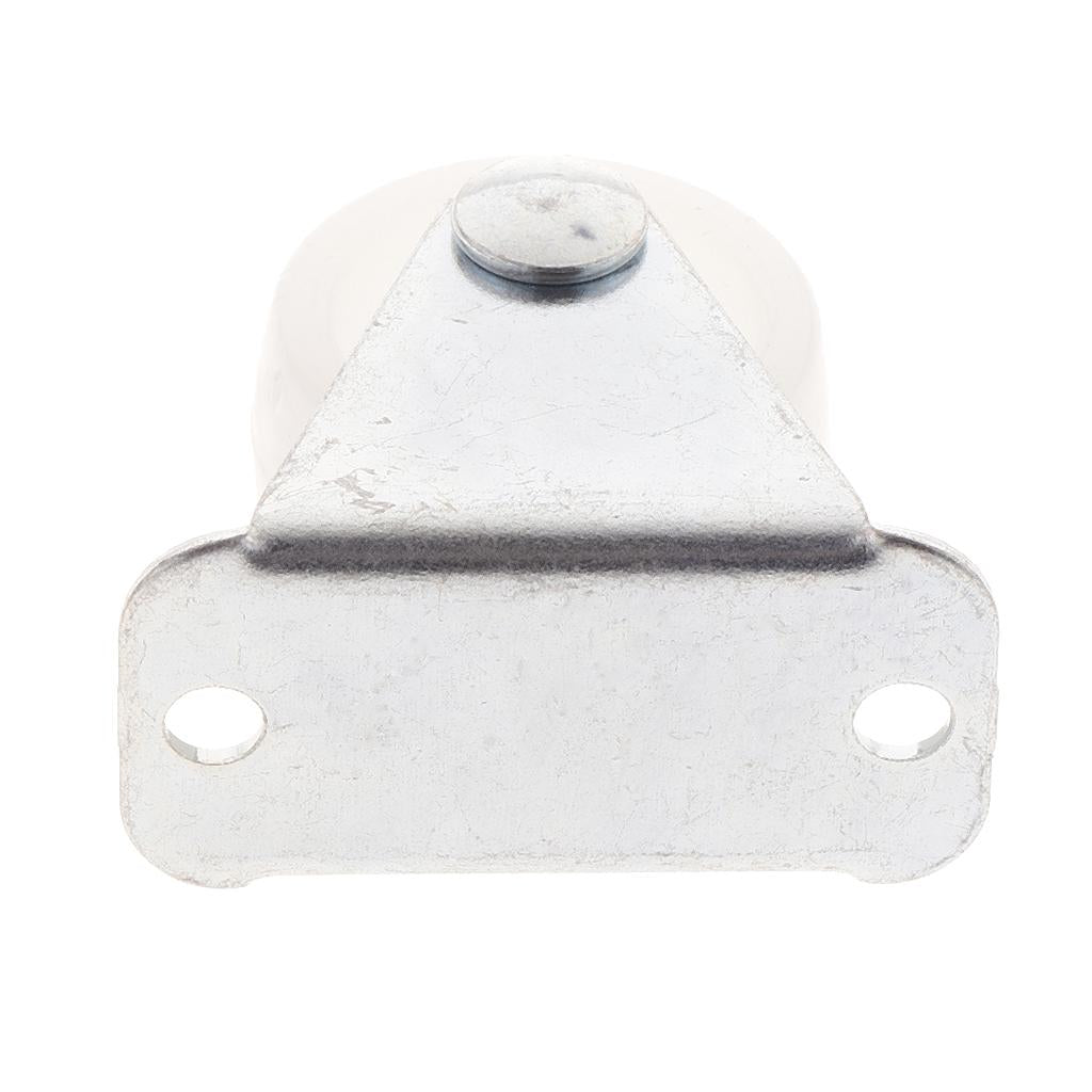 1'' White PP Fixed Plate Caster Wheel 10kg 22lbs Cabinet Drawer Trolley Cart