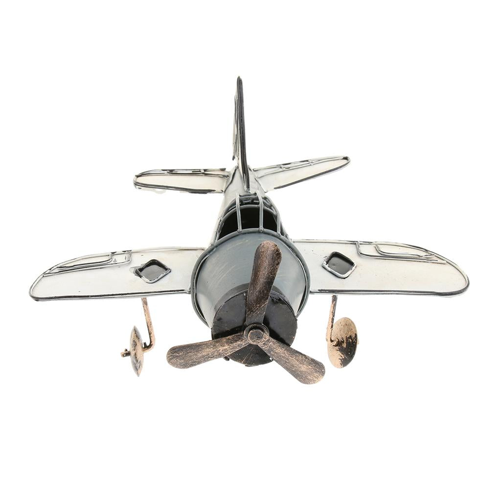 Retro Metal Plane Model Airplane Aircraft Toy Home Decor 2 Color Red/White White