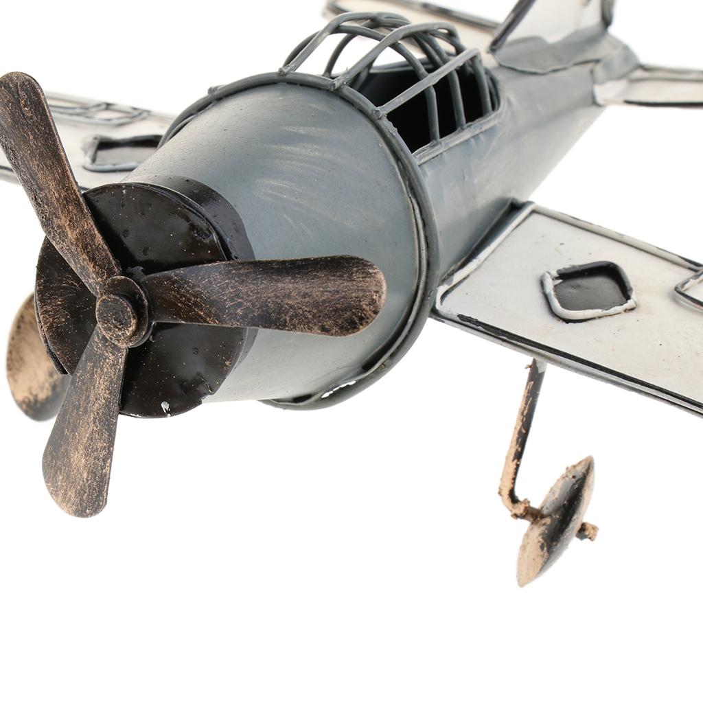 Retro Metal Plane Model Airplane Aircraft Toy Home Decor 2 Color Red/White White
