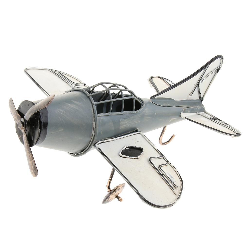 Retro Metal Plane Model Airplane Aircraft Toy Home Decor 2 Color Red/White White