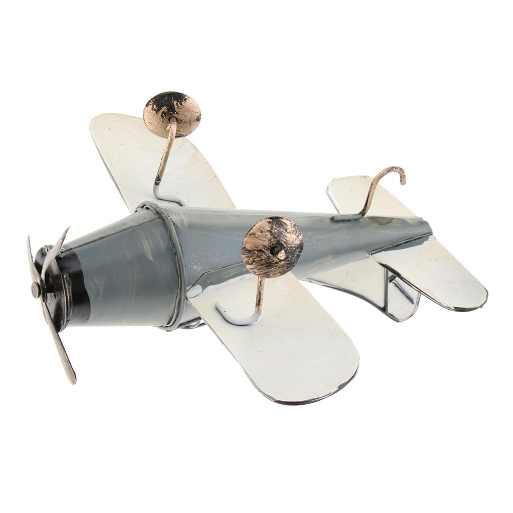 Retro Metal Plane Model Airplane Aircraft Toy Home Decor 2 Color Red/White White