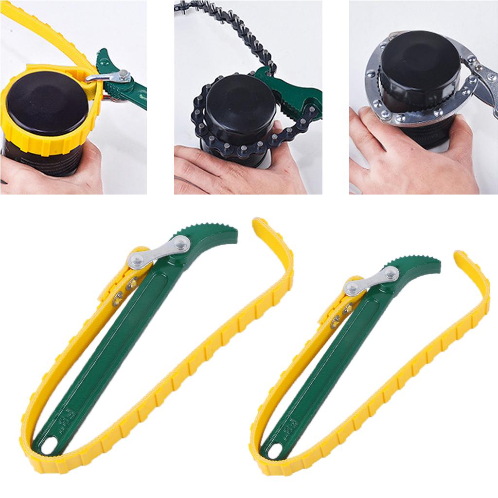 Adjustable Belt Strap Wrench Spanner Oil Filter Removal Wrench Tool 8 inch