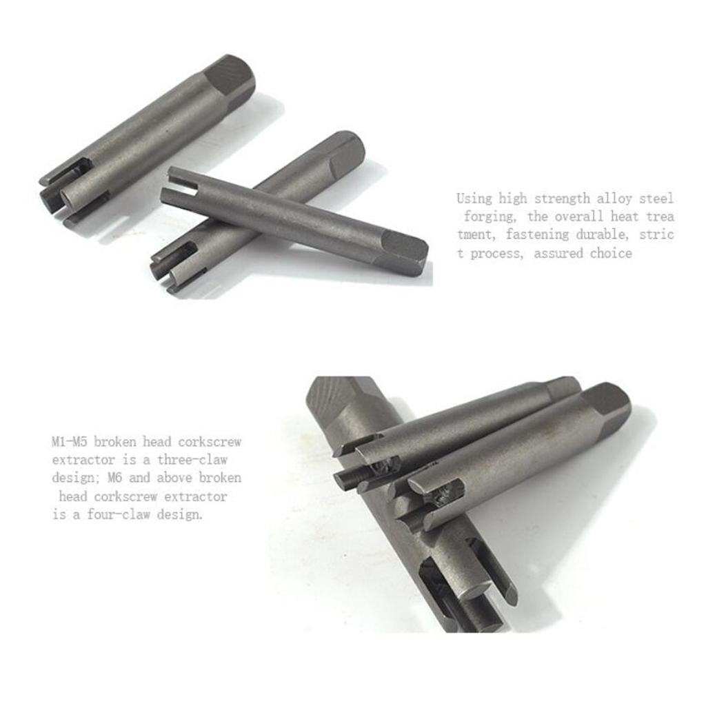 Broken Head Tap Remover Stripped Screw Tap Extractor Set M4-M22 5 Pcs M5-M12