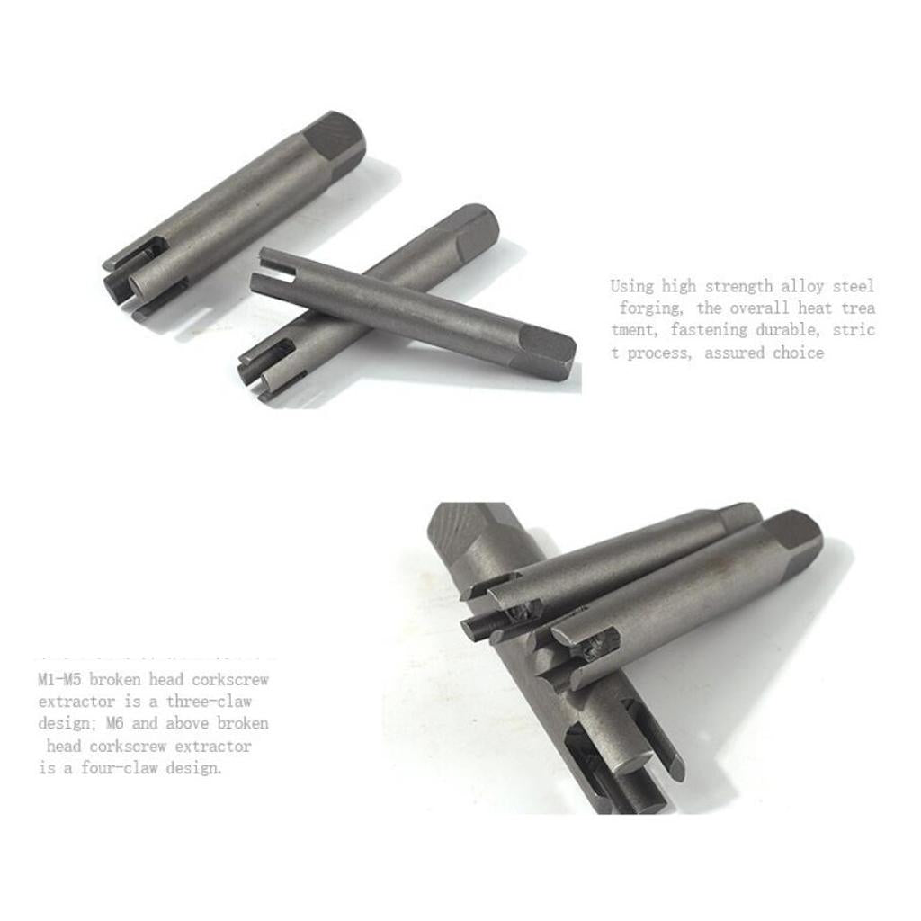 Broken Head Tap Remover Stripped Screw Tap Extractor Set M4-M22 6 Pcs M4-M12