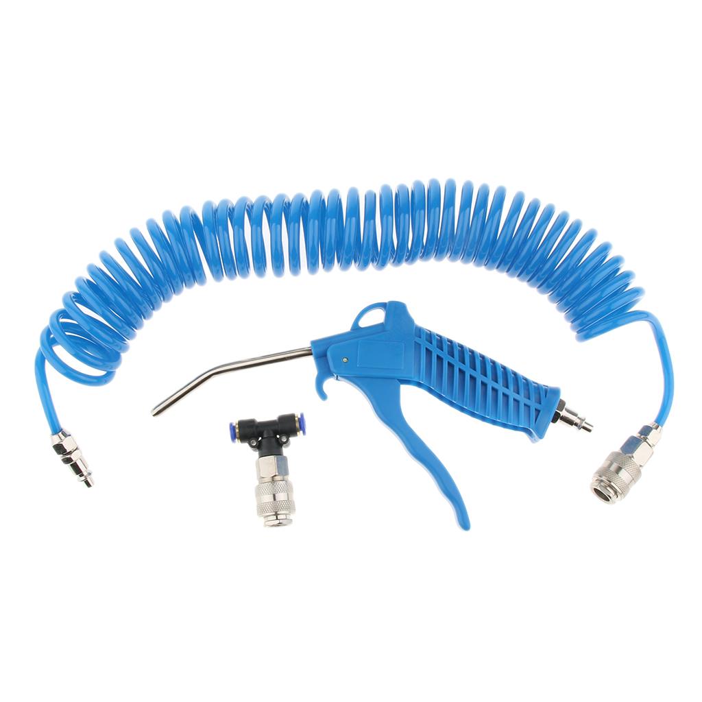 Pneumatic Air Blow Dust Air Hose Kit with Joint and Nozzle 4×6 mm Blue