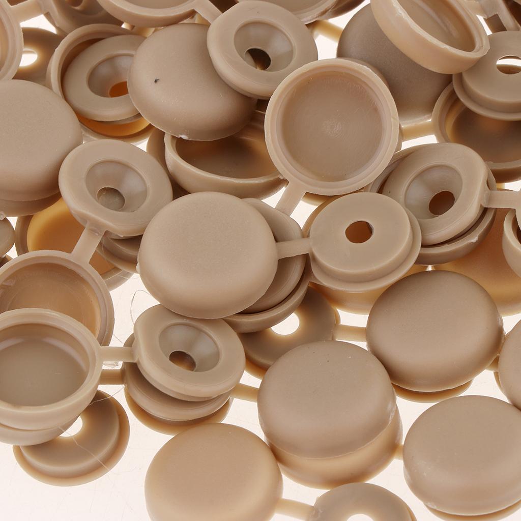 Screw Cover Cap Hole Plug Furniture Hinge Hole Cap 50PCS Brown