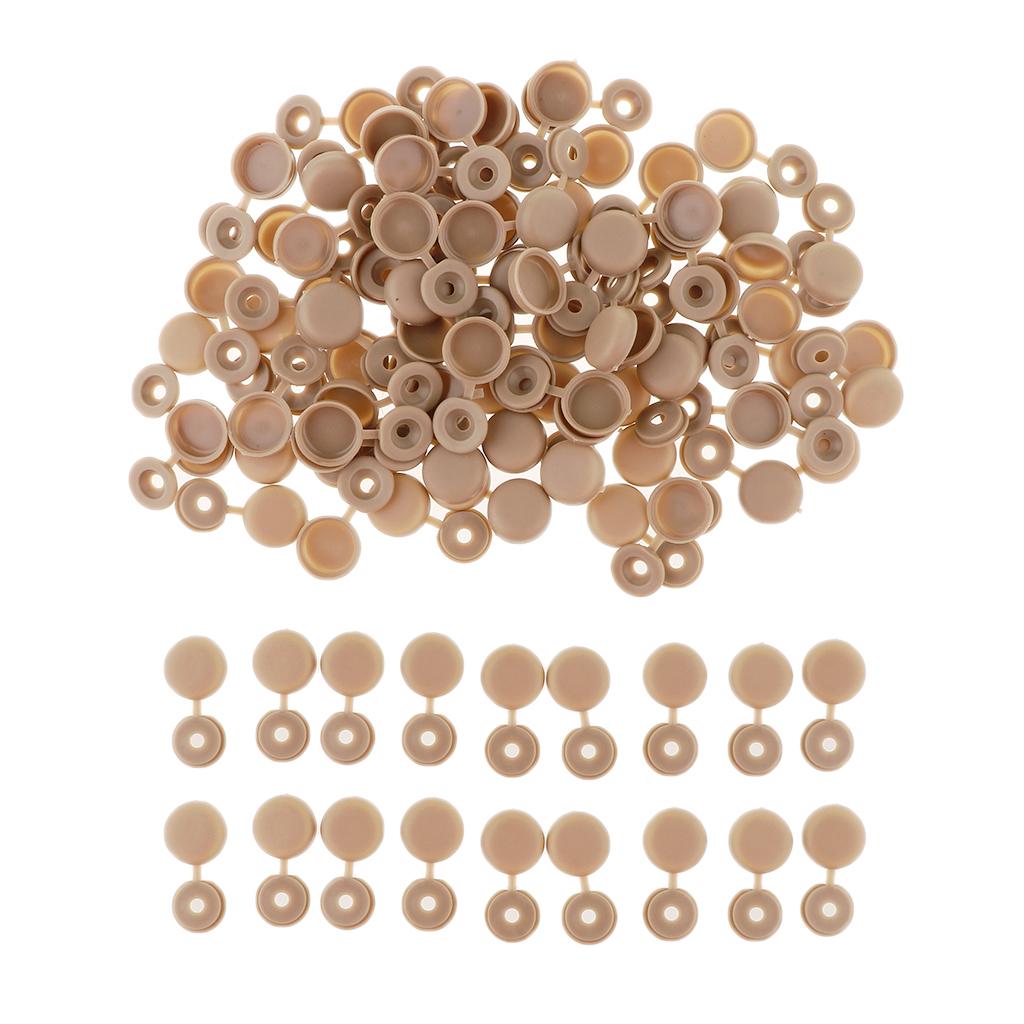 Screw Cover Cap Hole Plug Furniture Hinge Hole Cap 50PCS Brown
