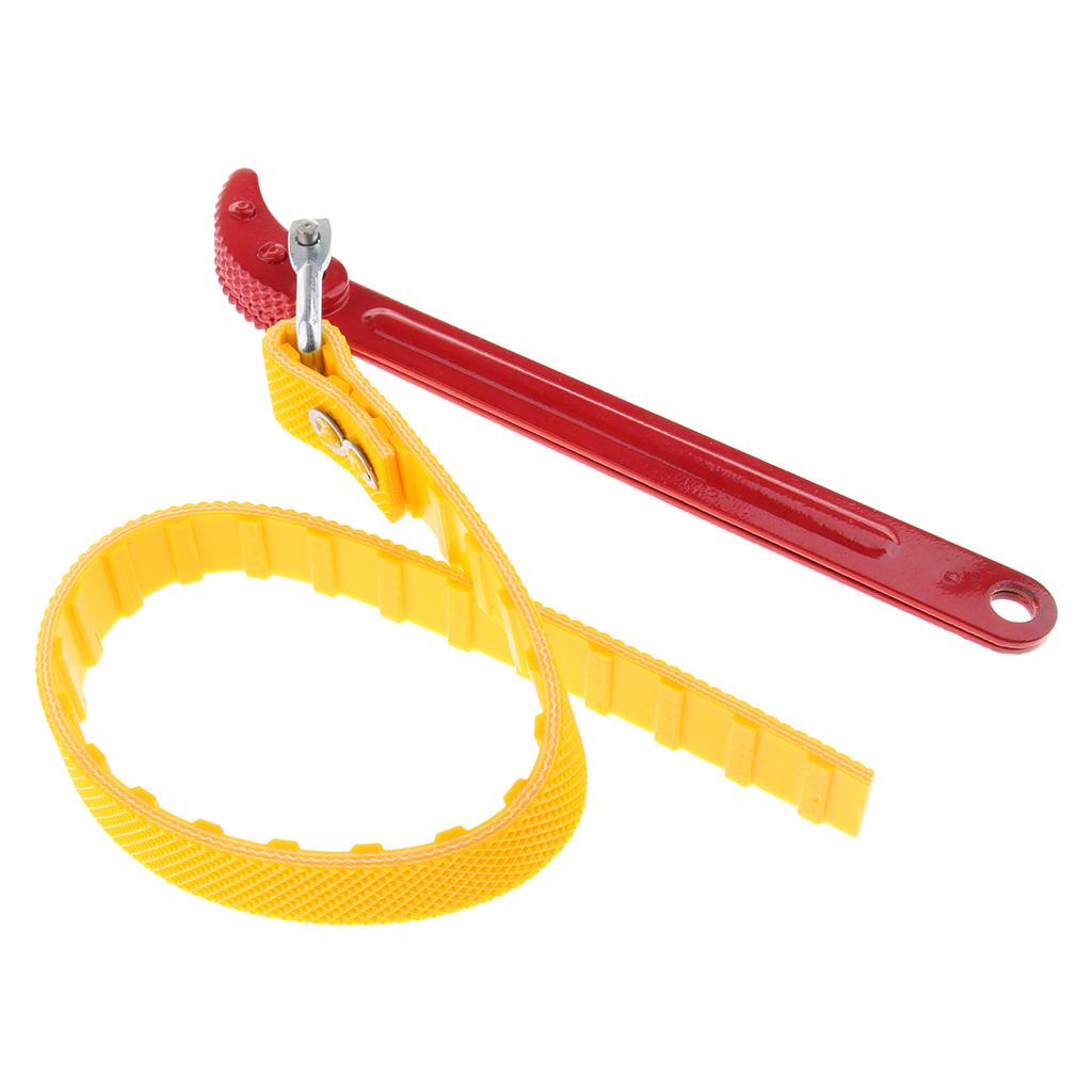 Solid Adjustable Belt Strap Wrench Spanner Oil Filter Removal Wrench Tool