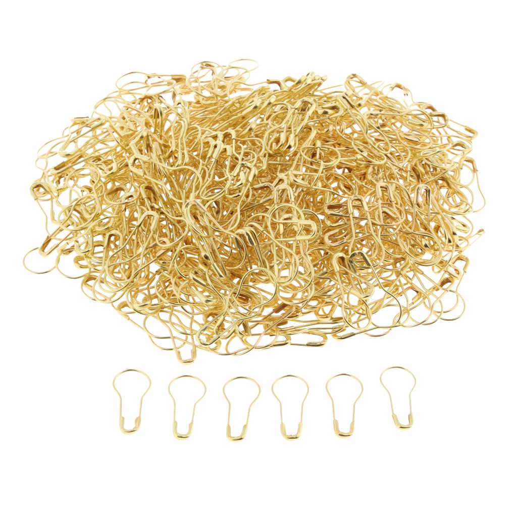 2x500Pcs Metal Gold Safety Pins/Gourd Pin/Bulb Pin for Clothing Crafting & DIY