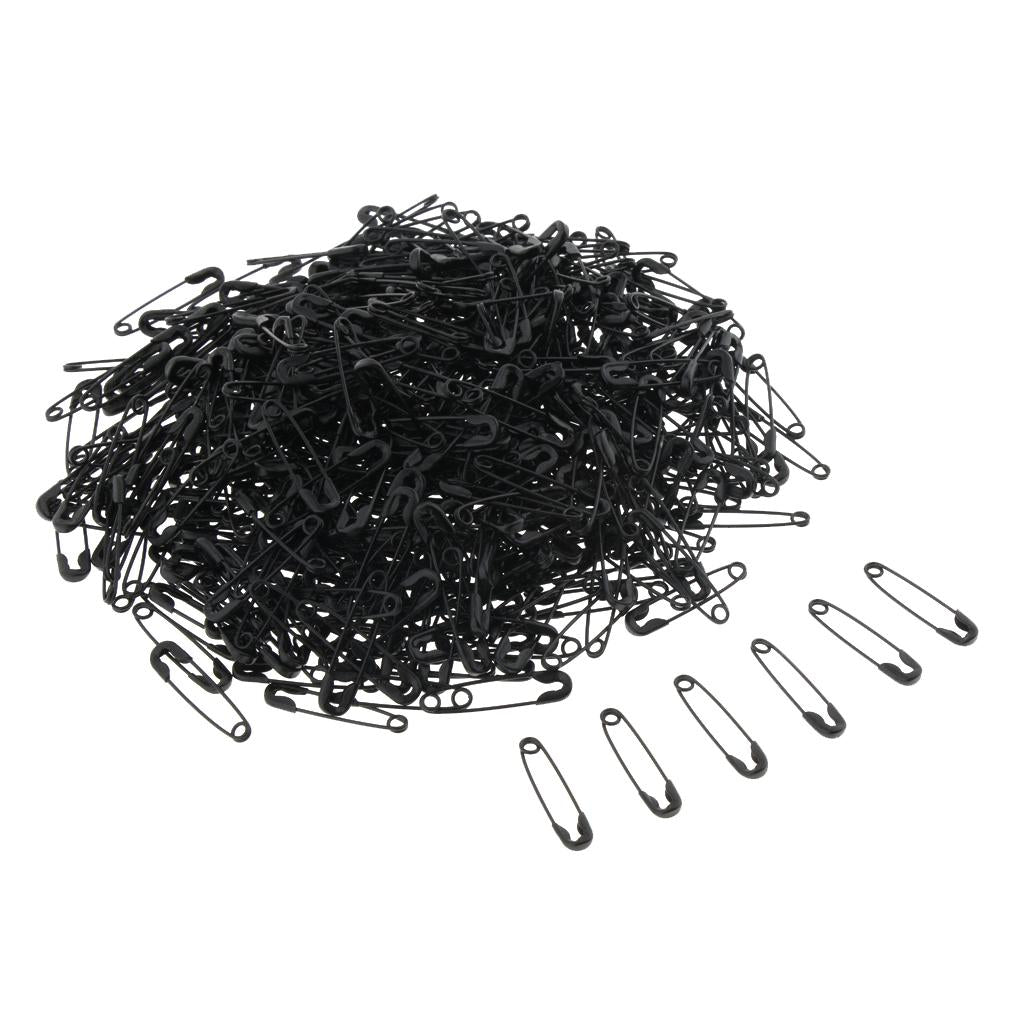 4xGlossy Metal Needle Safety Pins Nickle Plated 500PCS 18mm Black